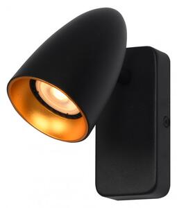 Italux Tino fekete beltéri fali lámpa (IT-WL-36748-1R-BK-GD)
