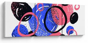 Kép - Motívum élénk színű körökkel (órával) (90x30 cm)