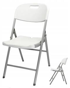 Összecsukható, hordozható műanyag szék - fehér