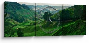 Kép - Teaültetvények Malajziában (órával) (90x30 cm)