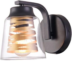 Rabalux Zenaida oldalfali lámpa 1x60 W fekete-átlátszó-arany 3542