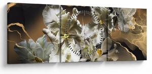 Kép - Orchidea virágok márvány háttérrel (órával) (90x30 cm)