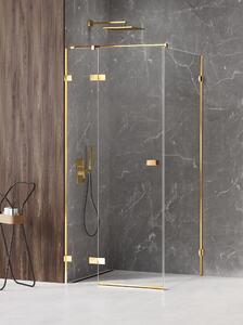 New Trendy Avexa Gold Shine zuhanykabin 100x90 cm négyszögletes arany fényes/átlátszó üveg EXK-1662