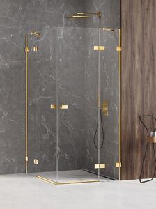 New Trendy Avexa Gold Shine zuhanykabin 100x100 cm négyzet arany fényes/átlátszó üveg EXK-1702