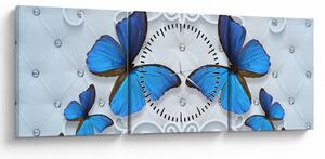 Kép - kék pillangók (órával) (90x30 cm)