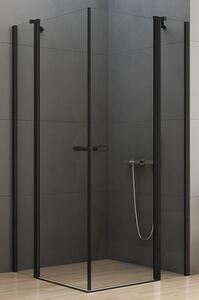 New Trendy New Soleo Black zuhanykabin 90x90 cm négyzet fekete félmatt/átlátszó üveg K-0553