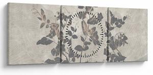 Kép - texturált levelek (órával) (90x30 cm)