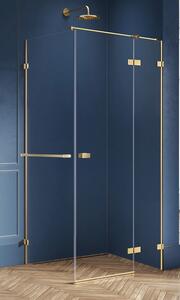New Trendy Avexa Gold Brushed zuhanykabin 100x100 cm négyzet arany csiszolt/átlátszó üveg EXK-3055