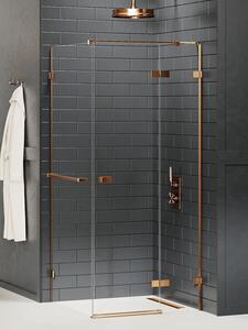 New Trendy Avexa Copper Brushed zuhanykabin 80x70 cm négyszögletes réz csiszolt/átlátszó üveg EXK-3635