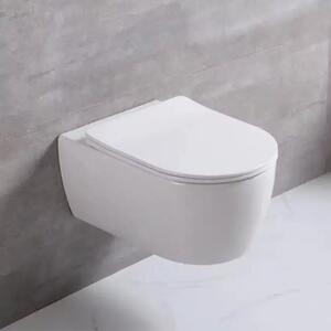 HD Noa White perem nélküli mély öblítésű ovális fali WC tető nélkül