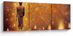 Kép - Buddha arany csillogással (órával) (90x30 cm)