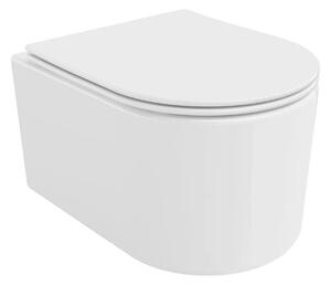 Noa White perem nélküli mély öblítésű ovális fali WC tető nélkül