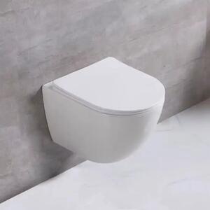 Lea White perem nélküli mély öblítésű íves fali WC tető nélkül