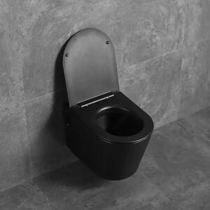 HD Noa Black perem nélküli mély öblítésű fekete fali WC tető nélkül