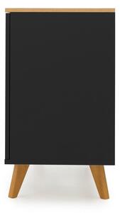 Amelia fekete komód bükkfa lábakkal, 162 x 77 cm - Tenzo