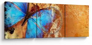Kép - Kék pillangó (órával) (90x30 cm)