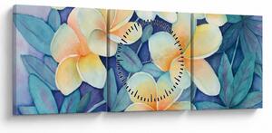 Kép - trópusi bokrok (órával) (90x30 cm)