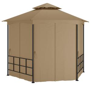 Tópszínű pavilon oldalfalakkal 3,1 x 2,7 m