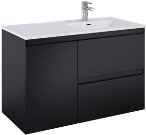 Elita Split szekrény 100x45.8x63.5 cm Függesztett, mosdó alatti fekete 168155