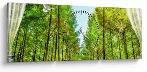 Kép - Kilátás az erdőre (órával) (90x30 cm)