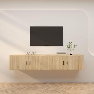 2 db sonoma tölgy színű fali TV-szekrény 100 x 34,5 x 40 cm