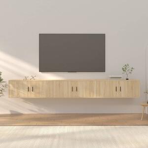 3 db sonoma tölgy színű fali TV-szekrény 100 x 34,5 x 40 cm