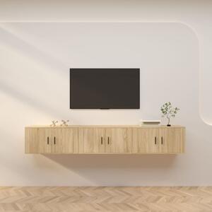 3 db sonoma tölgy színű fali TV-szekrény 80 x 34,5 x 40 cm