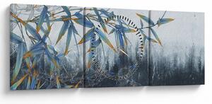 Kép - bambusz a falon (órával) (90x30 cm)