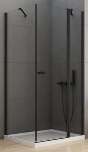 New Trendy New Soleo Black zuhanykabin 90x80 cm négyszögletes fekete félmatt/átlátszó üveg K-0541