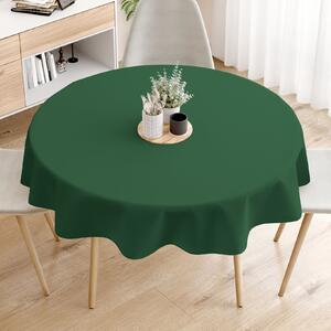 Goldea loneta dekoratív asztalterítő - sötétzöld - kör alakú Ø 140 cm