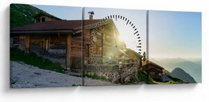 Kép - reggel az Alpokban, Tirol (órával) (90x30 cm)