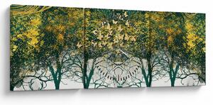 Kép - Szarvas a zöld erdőben (órával) (90x30 cm)