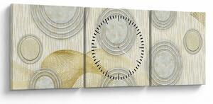 Kép - absztrakció, márvány körök (órával) (90x30 cm)