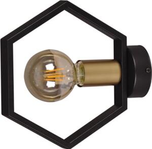 Kaja Honey oldalfali lámpa 1x60 W fekete-arany K-4725