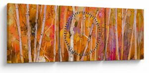 Kép - őszi erdő (órával) (90x30 cm)