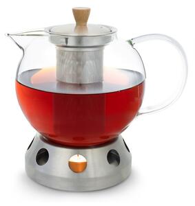 Klarstein Sencha, formatervezett teafőző kancsó, Hibiscus nemesacél melegítővel, 1,3 l, behelyezhető szűrő