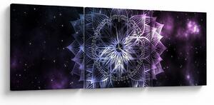 Kép - Lótusz mandala az űrben (órával) (90x30 cm)