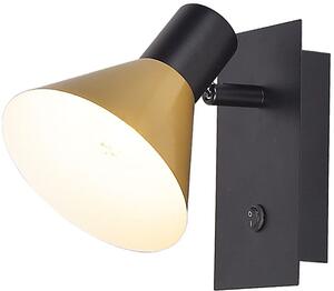 Rabalux Alvaro oldalfali lámpa 1x40 W fekete-arany 3157