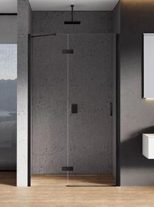 New Trendy New Renoma Black zuhanyajtók 90 cm dönthető fekete félfényes/átlátszó üveg D-0195A