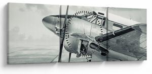 Kép - repülőgép (órával) (90x30 cm)