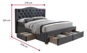CADERA Velvet II kárpitozott ágy, 160x200, bluvel 14