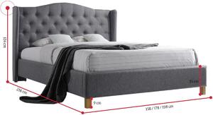 CADERA kárpitozott ágy, 140x200, szürke