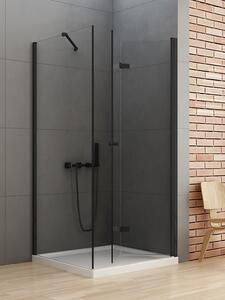 New Trendy New Soleo Black zuhanykabin 90x80 cm négyszögletes fekete félmatt/átlátszó üveg D-0239A/D-0114B