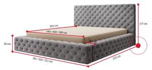 VINCENTO kárpitozott ágy + ágyrács, 160x200, sola 06