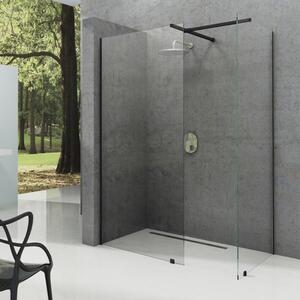 Ravak Walk-In zuhanykabin fal walk-in 80 cm fekete matt üveg/átlátszó üveg GW9W40300Z1