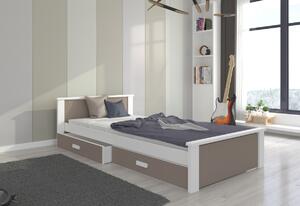 ALDEXO ágy, 180x80, fehér/tölgy sonoma
