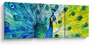 Páva képe (órával) (90x30 cm)