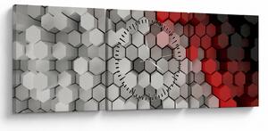 Kép - 3D hatszögek (órával) (90x30 cm)
