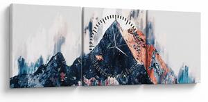 Kép - Absztrakt hegy (órával) (90x30 cm)