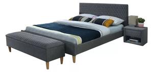 Kárpitozott ágy AZURRO VELVET 160 x 200 cm szürke